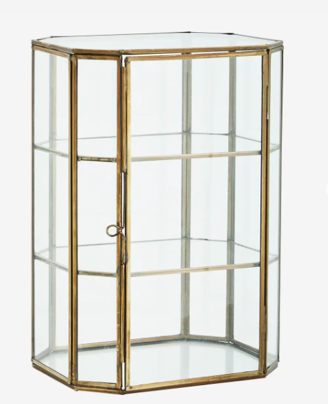 Vitrine murale commerciale pour bijoux en verre doré